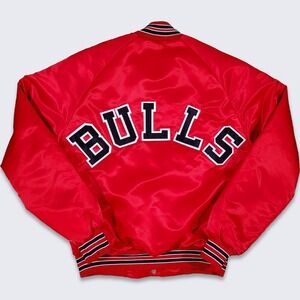 Chicago Bulls Vintage 80s Chalk Line Satin Bomber Jacket